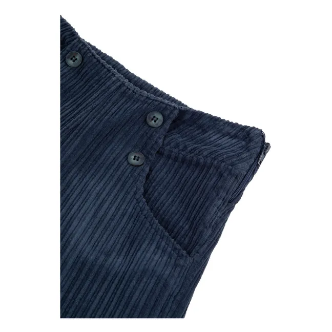 Pantalón de pana abotonado | Azul Marino