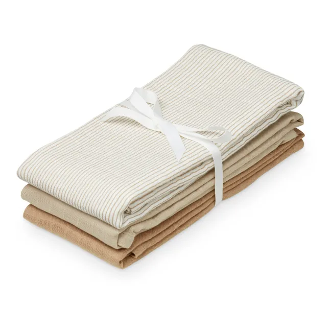 Organic cotton muslin nappies - Set of 3