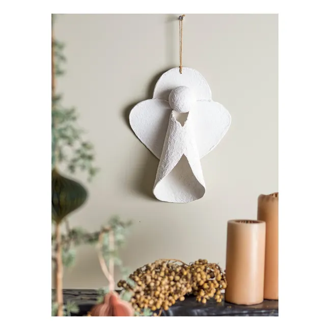 Argelers papier-mâché Christmas bauble | White