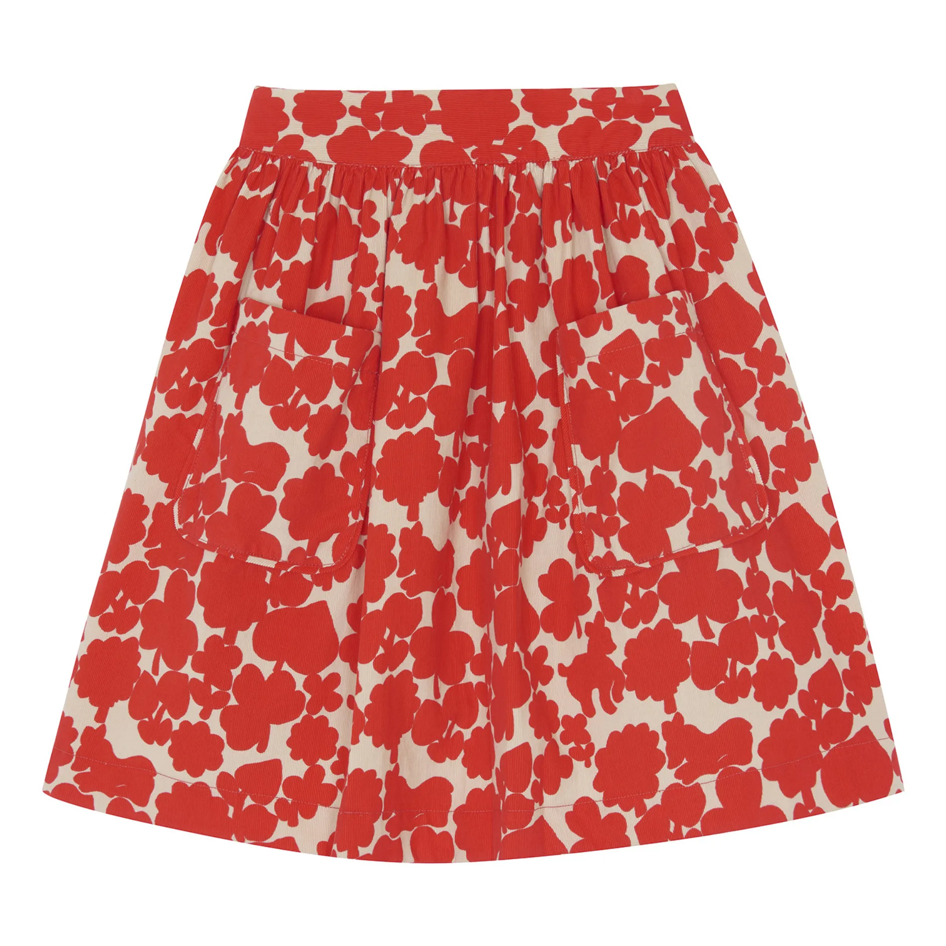 Bonton Red Milleraies Hedda Velvet Skirt