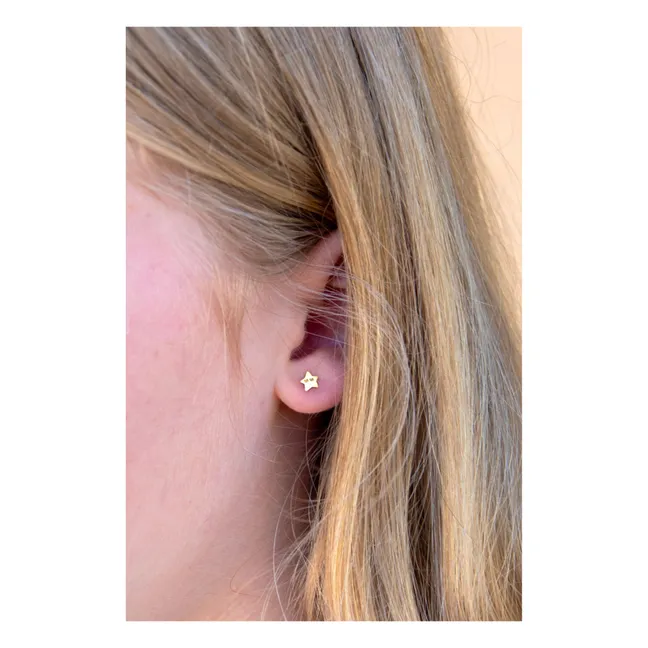 Asymmetrical star earrings | Gold