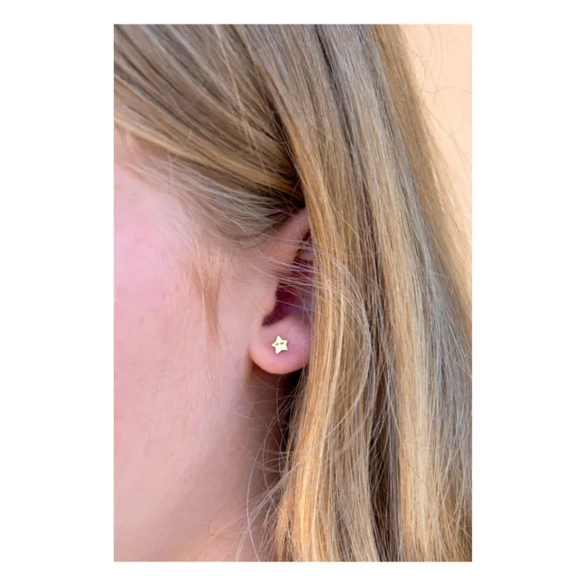 Boucles d'oreilles Asymétriques Etoiles | Doré