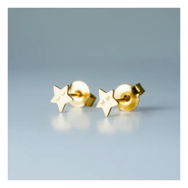 Asymmetrical star earrings | Gold