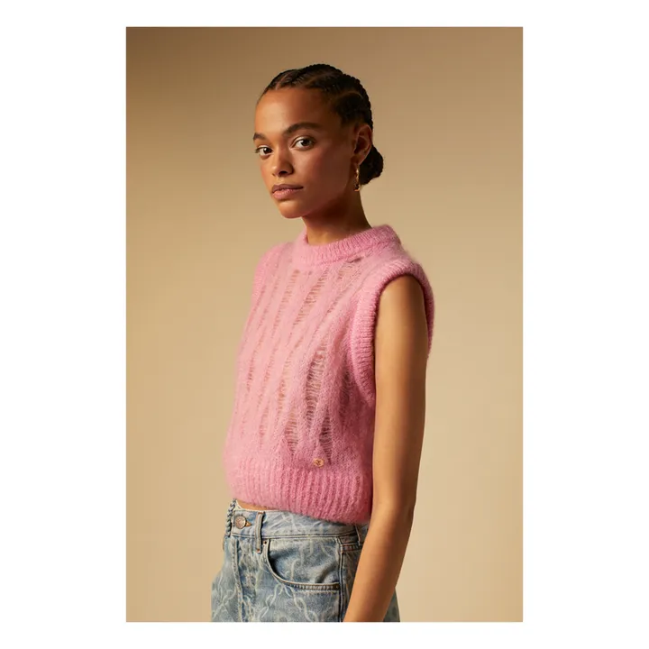 Ärmelloser Pullover Mariza Kid Mohair | Rosa- Produktbild Nr. 1