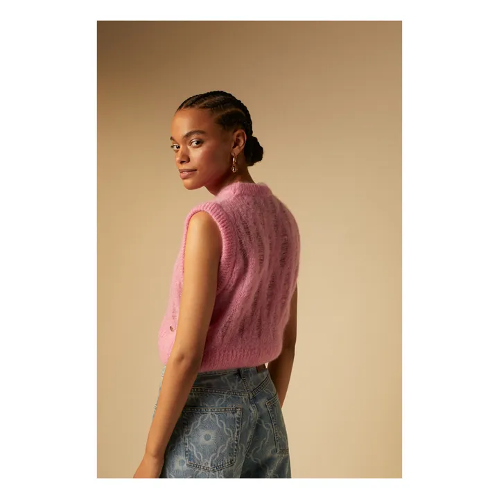 Tressé Mariza Kid Mohair Sleeveless Sweater Pink Smallable