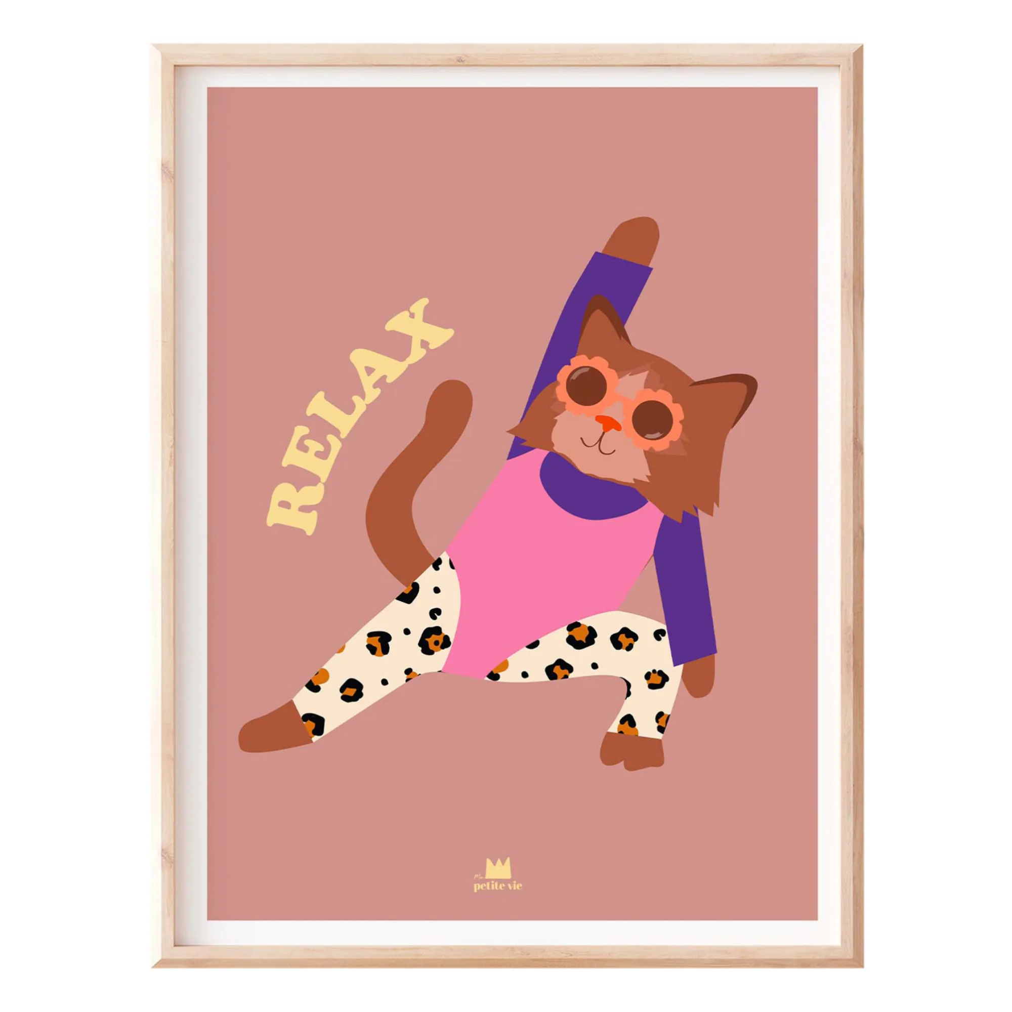 Ma Petite Vie Multicoloured Chat Relax Poster