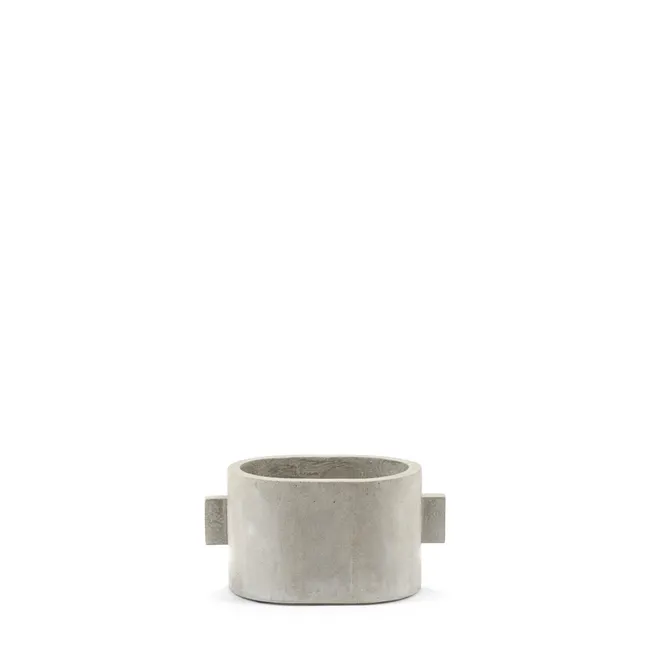 Jardinera ovalada de hormigón  | Gris