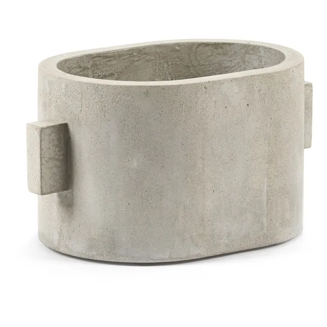 Jardinera ovalada de hormigón  | Gris