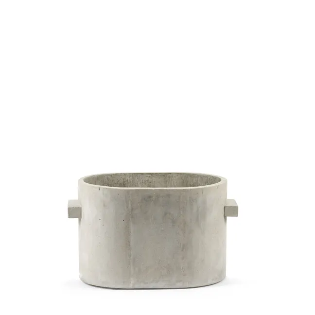 Jardinera ovalada de hormigón  | Gris