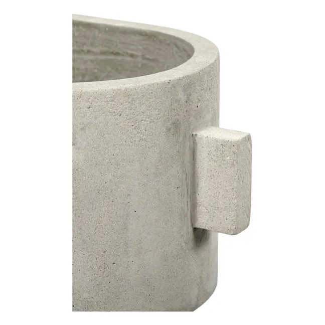 Jardinera ovalada de hormigón  | Gris