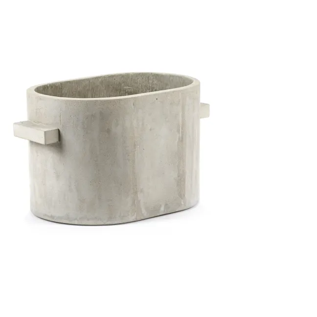 Jardinera ovalada de hormigón  | Gris
