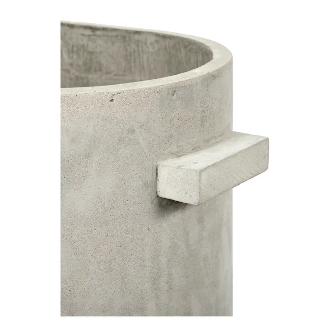 Jardinera ovalada de hormigón  | Gris
