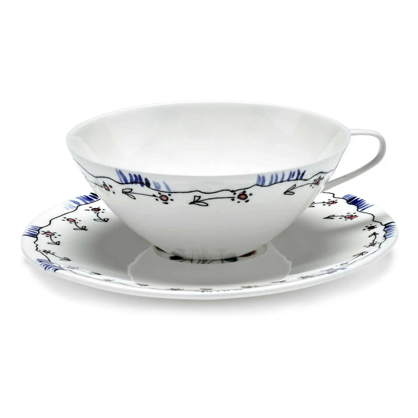 Serax Milk Anemone Tea Cup And Saucer, For Marni - Set Of 2