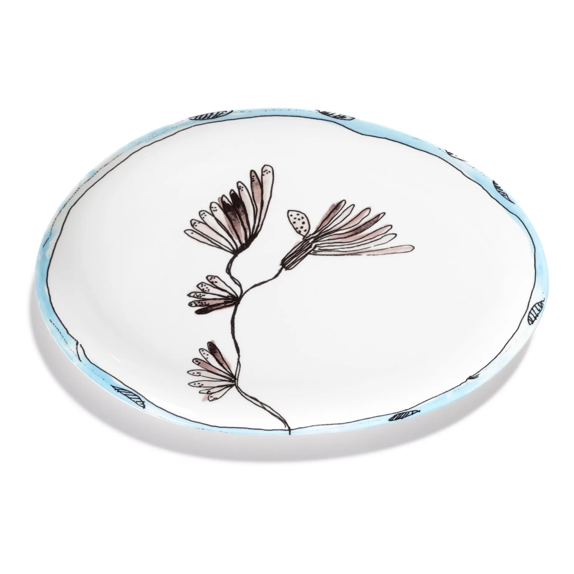 Serax Aubergine Plat Oval Camelia, For Marni