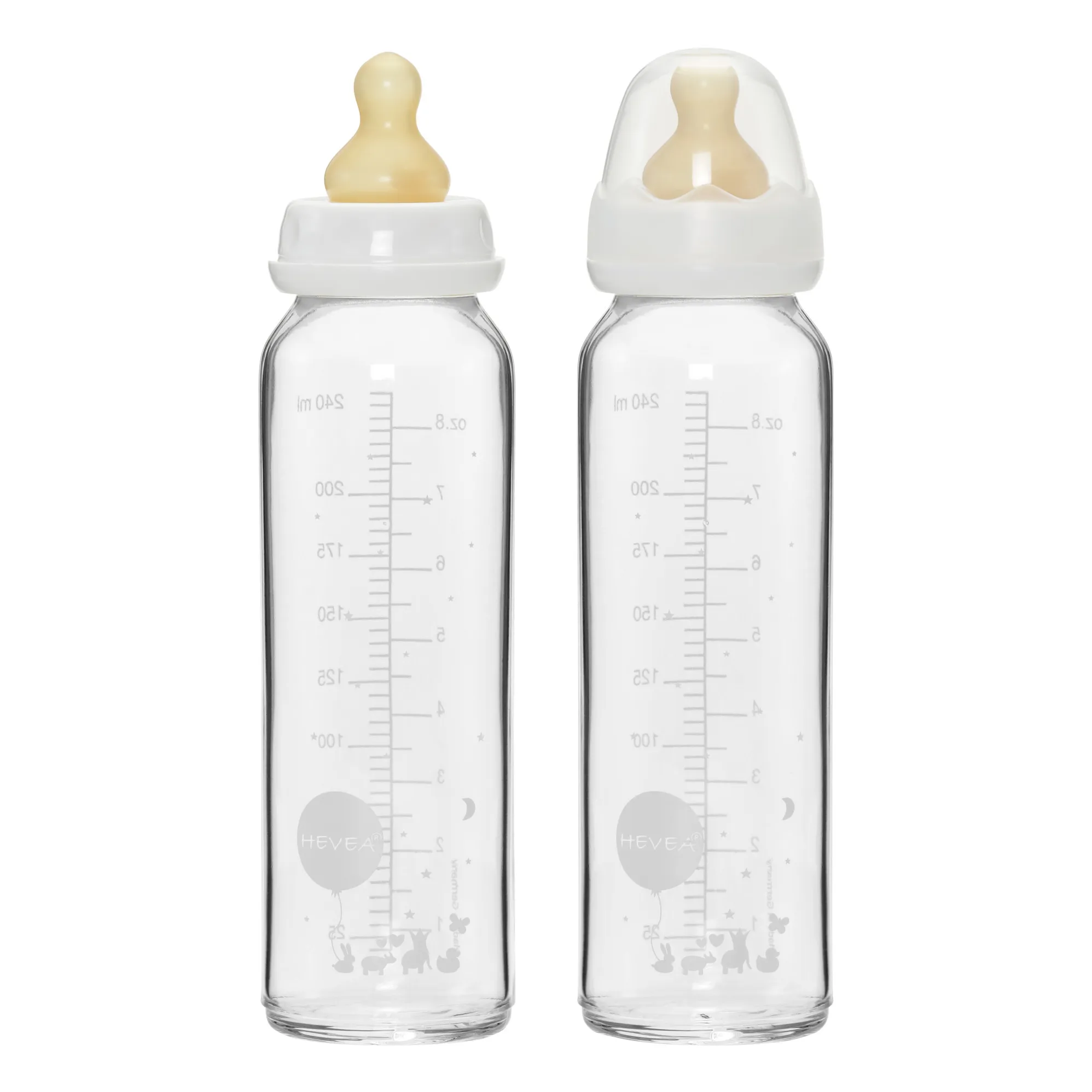 Hevea - Biberons en verre borosilicate 240ml - Lot de 2 (Hevea) - Couverture