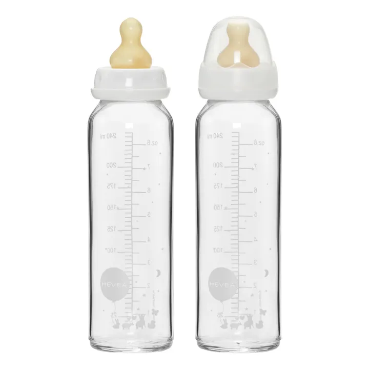 Hevea - Hevea - Biberons en verre borosilicate 240ml - Lot de 2