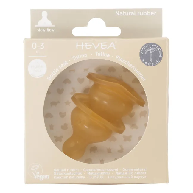 Natural Rubber Baby Bottle Teat - Slow Flow - Set of 2 