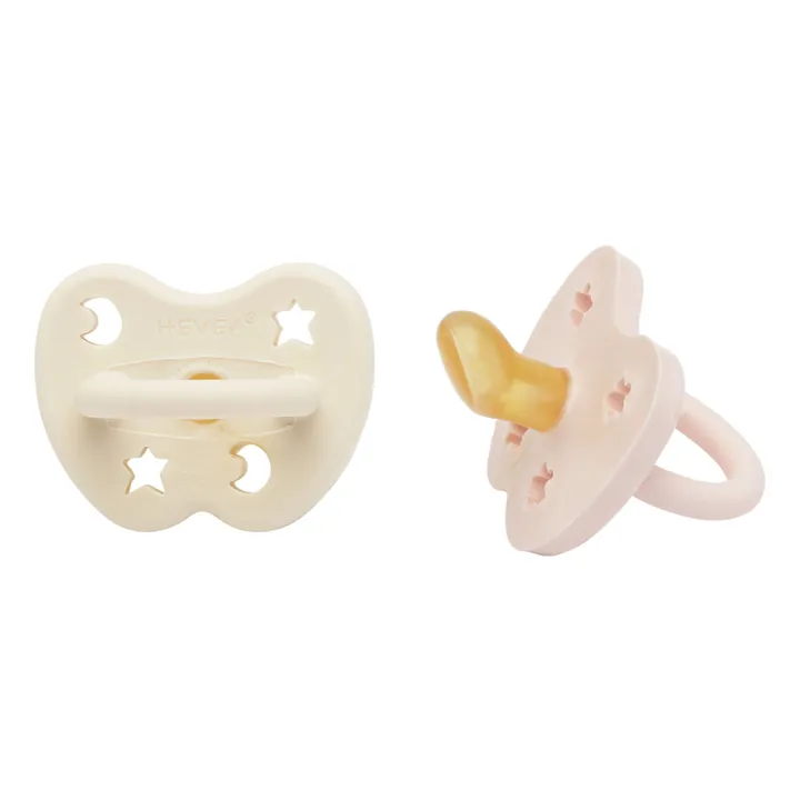 Chupete fisiológico de caucho natural - Juego de 2 | Blanco- Imagen del producto n°0