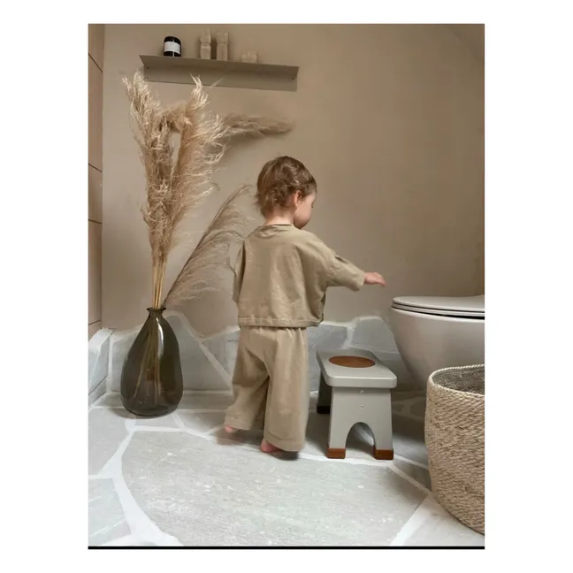 Tabouret en bois d'hévéa | Gris foncé