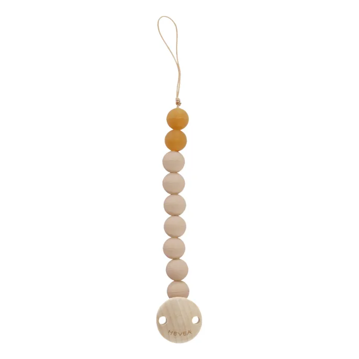 Pinza para chupetes de caucho natural y madera | Beige- Imagen del producto n°0