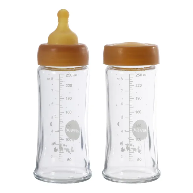 Nuckelflaschen aus Glas mit großer Öffnung Mittlere Strömung - 2er-Set