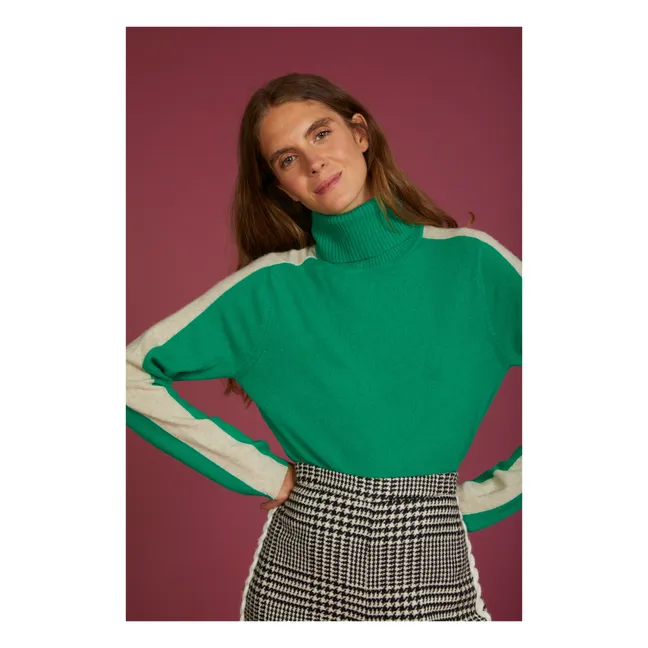 Maglione in cashmere con albero | Verde