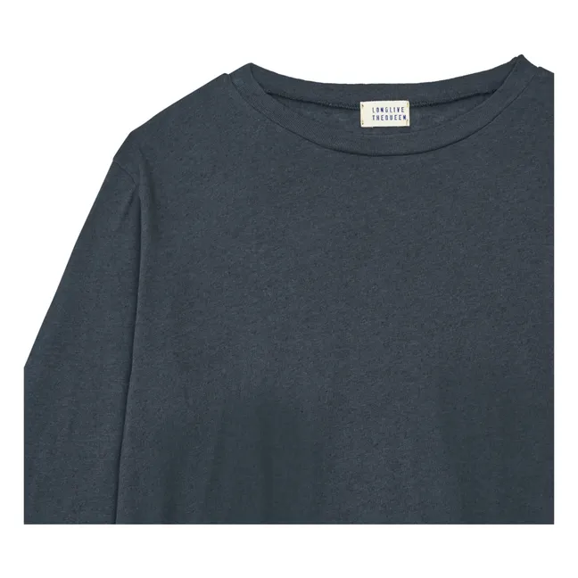 Camiseta de algodón orgánico y lino | Negro