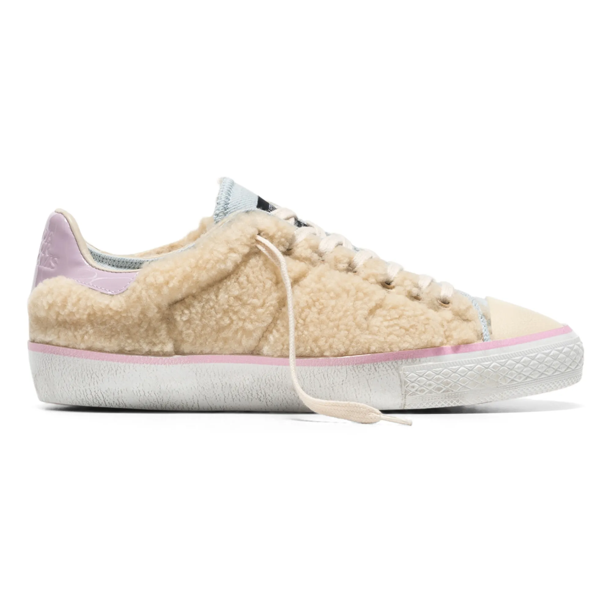 Hidnander Beige Starless Low Polar Fleece Sneakers