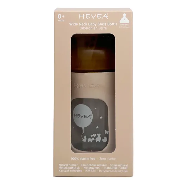 Slow Flow Wide-Neck Glass Bottle with Protective Sleeve | Sand