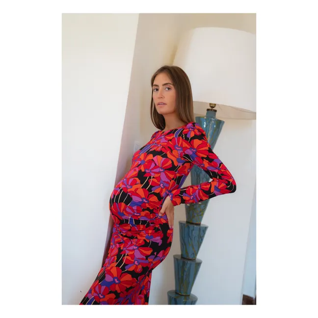 Robe de Grossesse Thelma Flower Power | Rouge