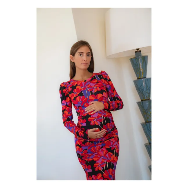 Robe de Grossesse Thelma Flower Power | Rouge