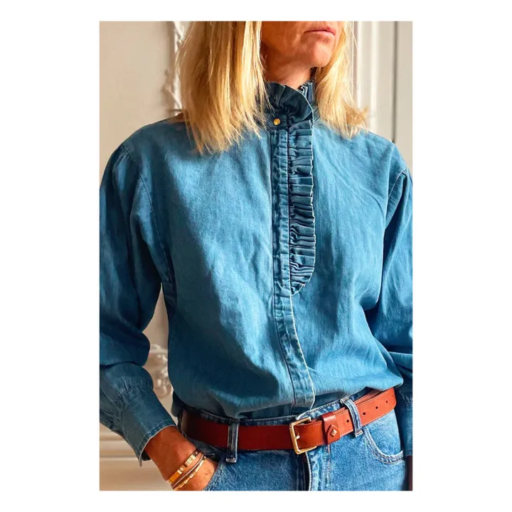 Louis Louise Blouse Chambray Prairie Collection Femme Bleu