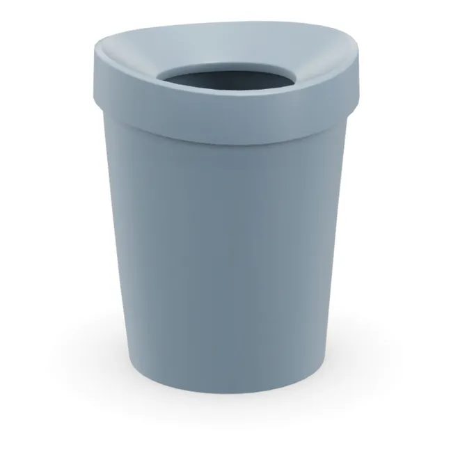 Happy office waste garbage can in recycled material | Light blue