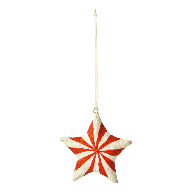 Paper mache Christmas star decoration | Orange