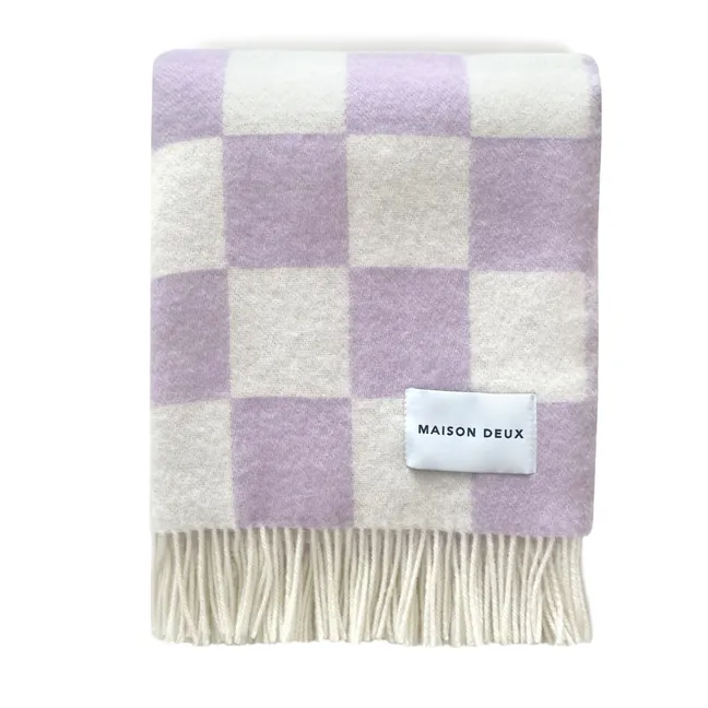 Damier wool blanket | Lilac