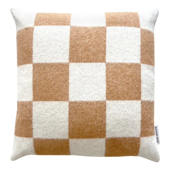 Damier wool cushion cover | Off white