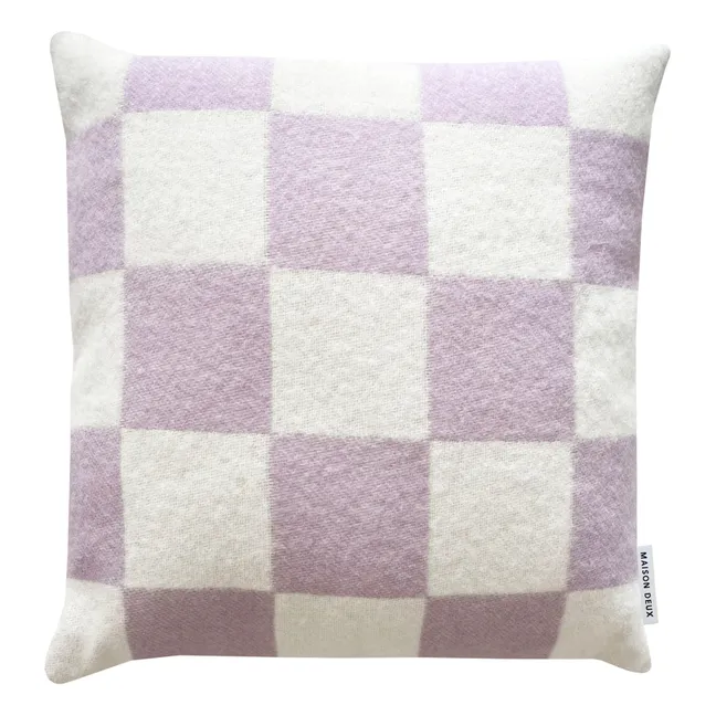 Damier wool cushion cover | Lilac