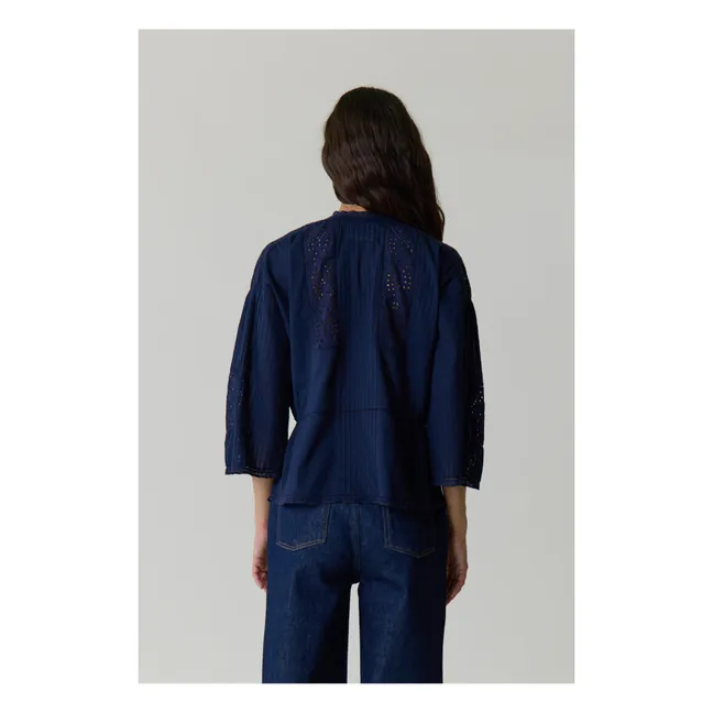Blouse Come Broderies Organic Cotton | Midnight blue