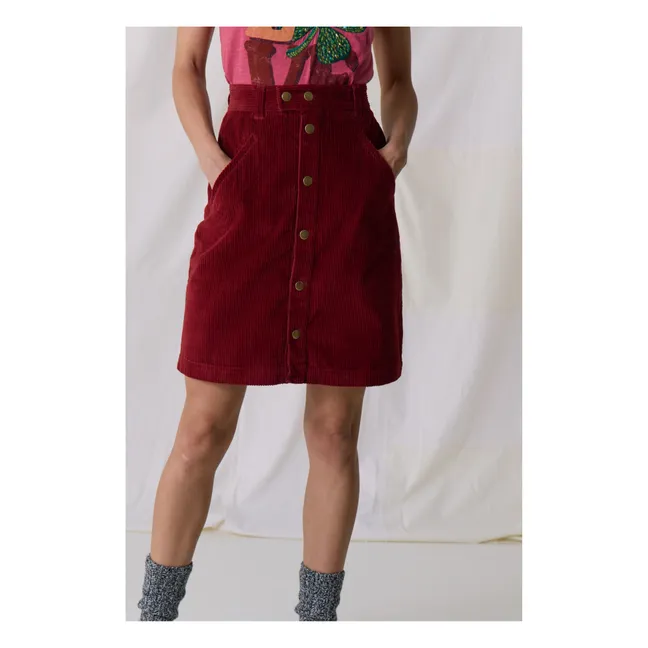 Joris Plain Corduroy Skirt Organic Cotton | Red