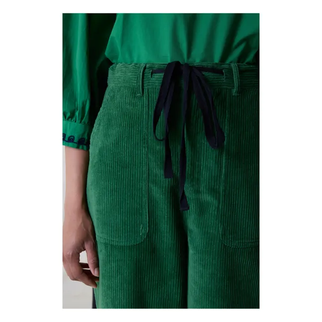 Pantalón de pana de algodón orgánico Philou | Verde