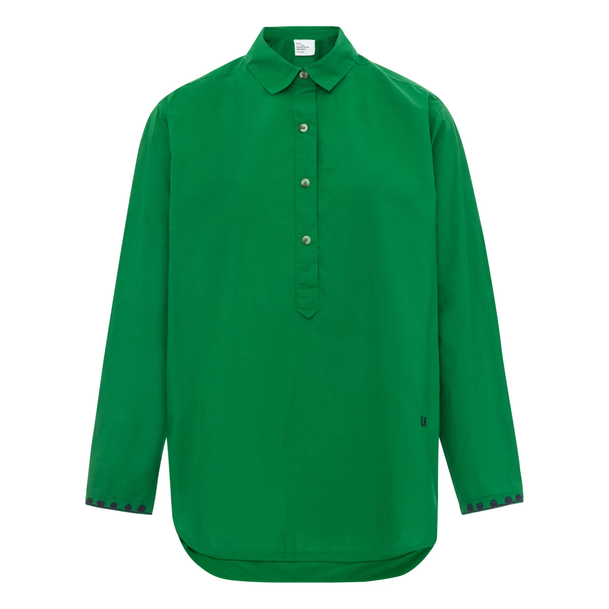 Leon & Harper Green Chipo Embroidery Organic Cotton Blouse