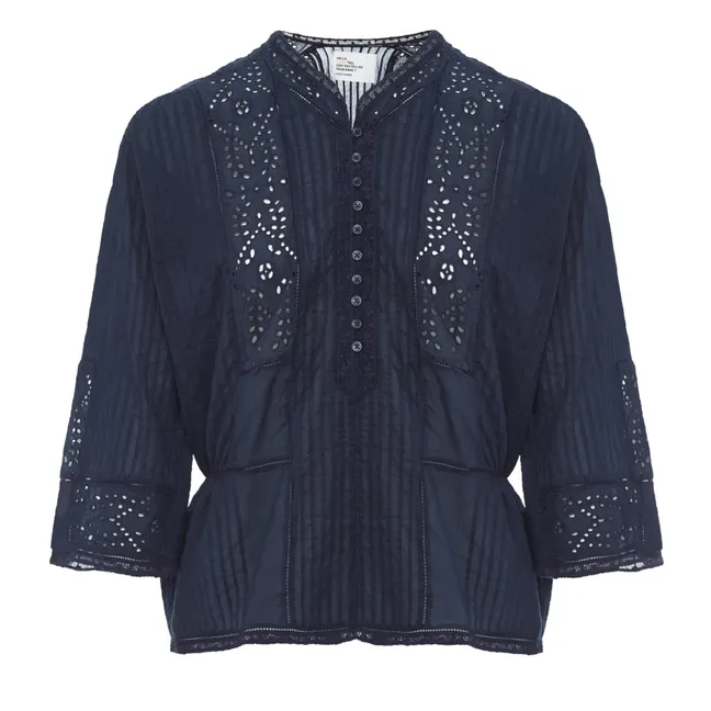 Blouse Come Broderies Organic Cotton | Midnight blue
