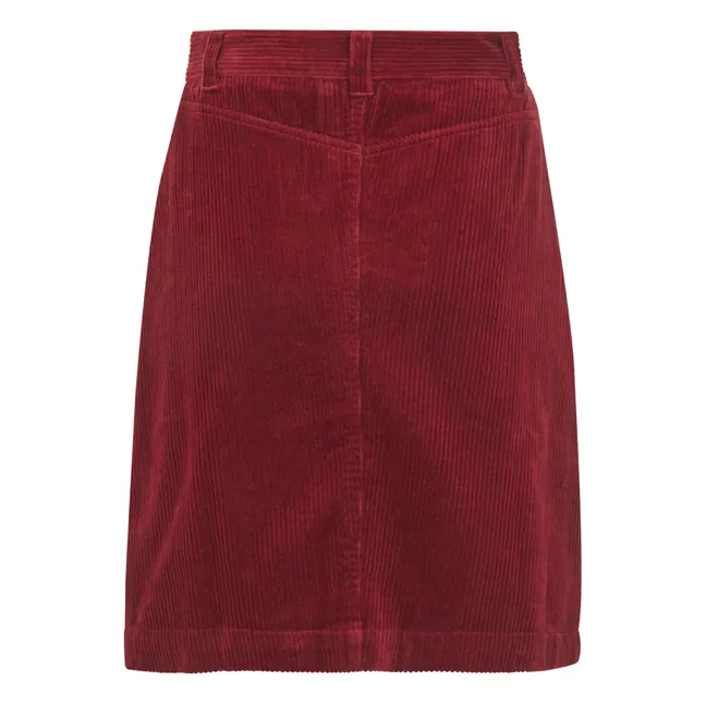 Joris Plain Corduroy Skirt Organic Cotton | Red