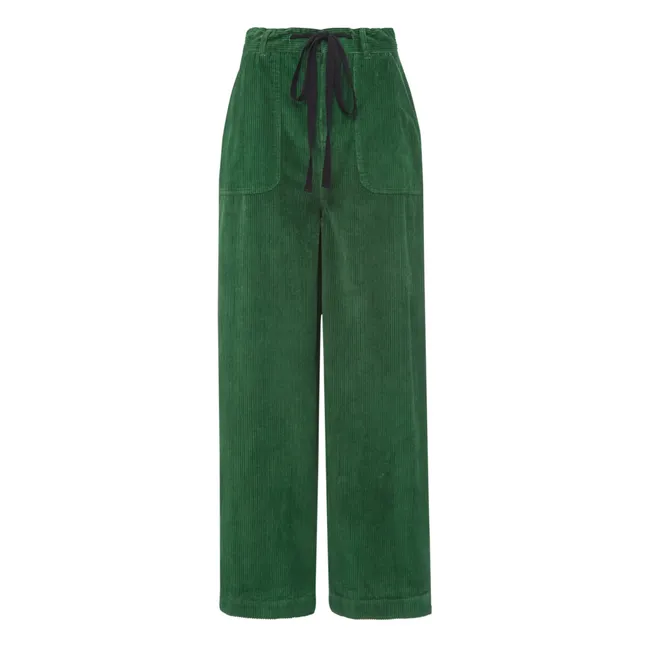 Pantaloni a coste in cotone biologico Philou | Verde