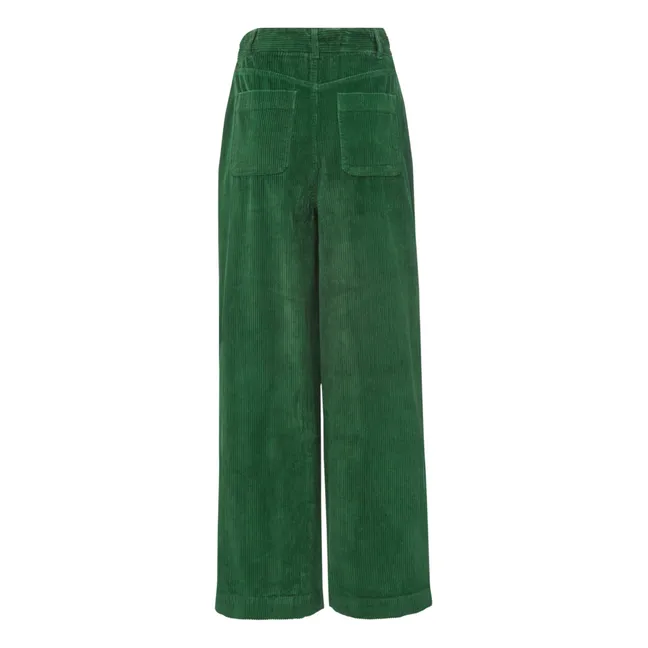 Pantaloni a coste in cotone biologico Philou | Verde