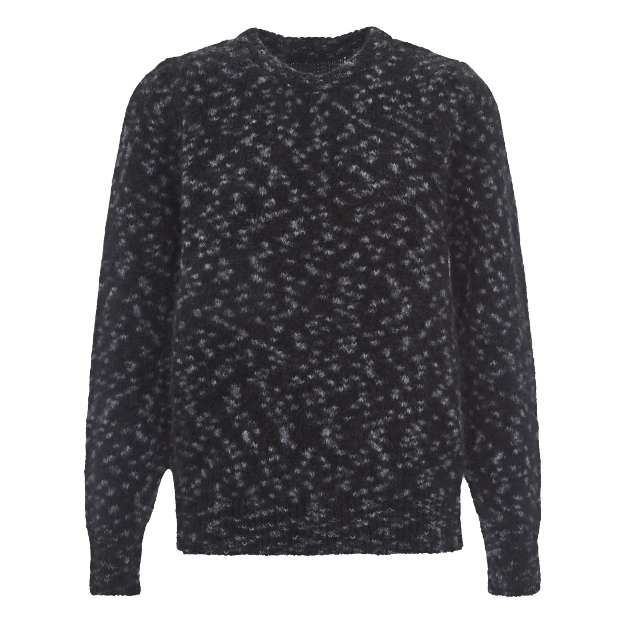 Leon & Harper Charcoal Grey Leopard Kid Mohair And Merino Matte Sweater