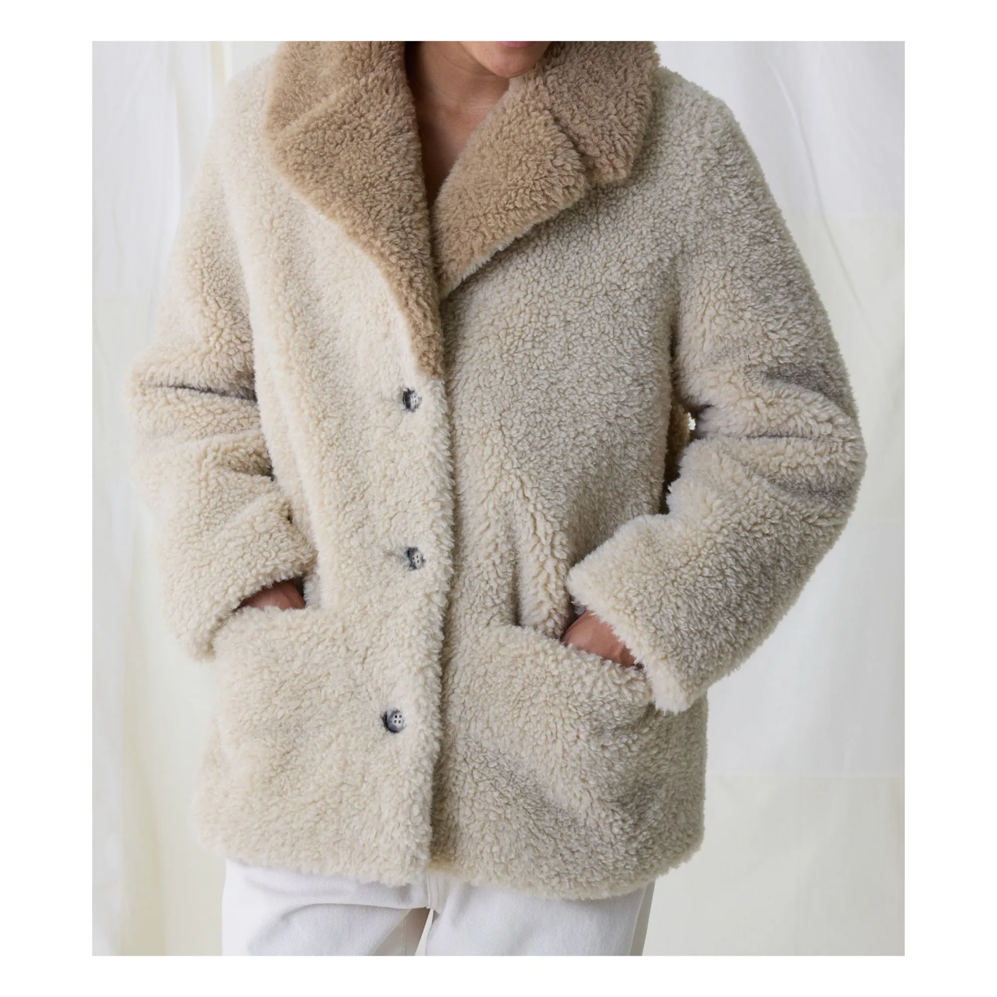 Leon & Harper Ecru Vino Fur Coat