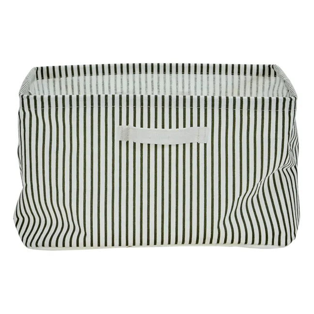 Striped storage basket | Green