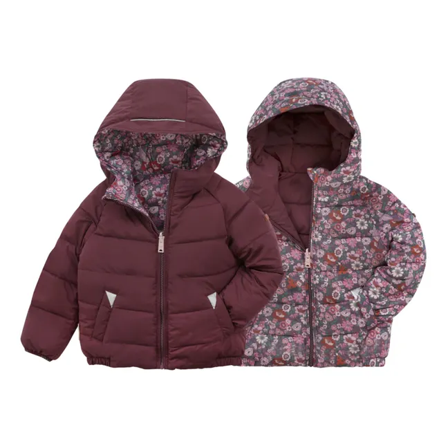 Reversible Recycled Down Jacket | Cherry red