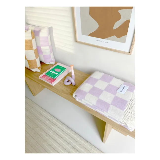 Funda de cojín de lana Damier | Lila